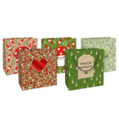 Geschenktasche 4512-24099/PBS, Weihnachten, mit Tragekordel, 5 Motive sortiert, 20cm x 21cm