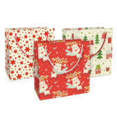 Geschenktasche 4542-24099/PBS, Weihnachten, mit Tragekordel, 3 Motive sortiert, 20cm x 21cm