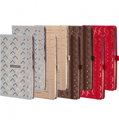 Notizbuch SO24, Cesello, farbig sortiert, A5, liniert, 120g, 96 Blatt / 192 Seiten