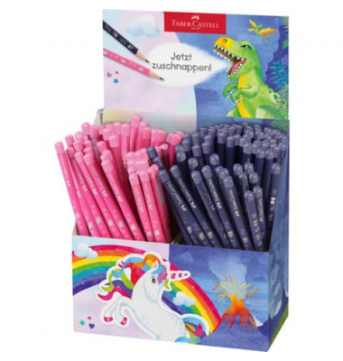 Bleistift Einhorn+Dino, 111550, pink/blau, k.A., HB