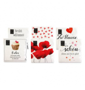 Motivservietten Atelier 1209-25370, farbig sortiert / Love, 3-lagig, 25x25cm