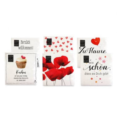 Motivserviette 25x25cm Love sortiert