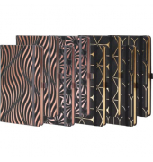 Notizbuch SO22, Gold/Rose, farbig sortiert, A6, liniert, 120g, 96 Blatt / 192 Seiten