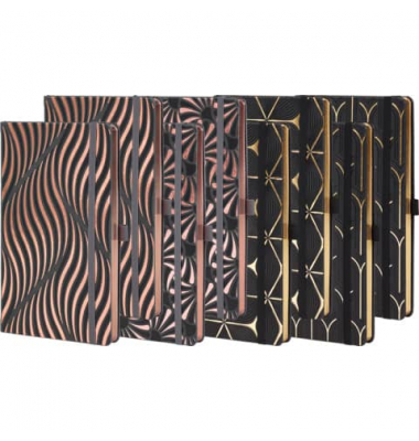 Notizbuch SO22, Gold/Rose, farbig sortiert, A6, liniert, 120g, 96 Blatt / 192 Seiten