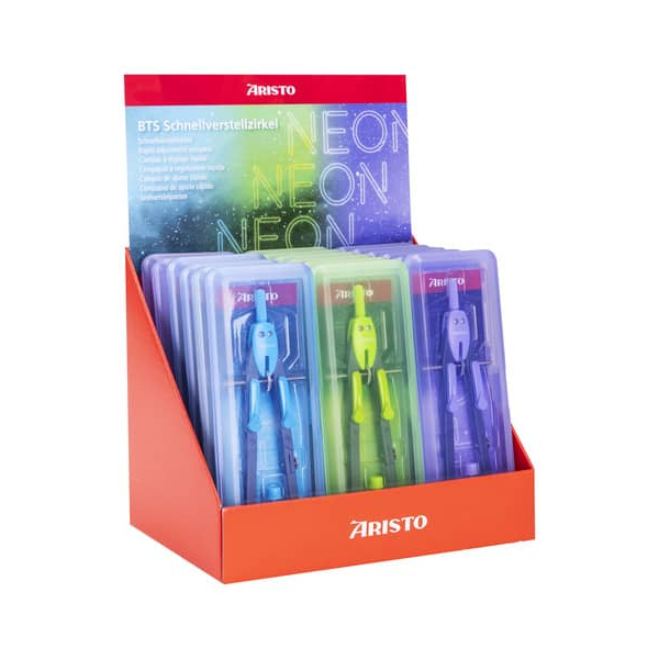 18 Stück Aristo Schnellverstellzirkel BTS Neon sortiert  Aristo