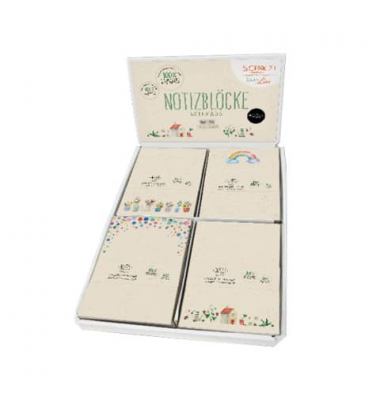 Notizblock 99-6230, blanko, A6, 90g, sortiert, 60 Blatt