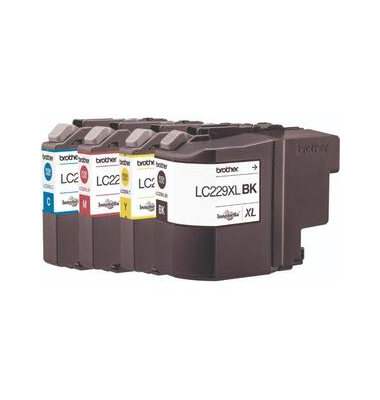 Druckerpatrone LC229XLVALBP (kompatibel zu LC-229XL), schwarz/cyan/magenta/gelb, ca. 1x 2400, 3x 1200 Seiten