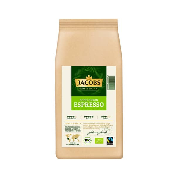 8711000583289 - Jacobs Good Origin Espresso 1 kg Ganze Bohne Bio & Fairtrade röstig-süß mit Toffee-Aroma 8711000583289 - Jacobs Good Origin Espresso 1 kg Ganze Bohne Bio & Fairtrade röstig-süß mit Toffee-Aroma