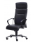Chefsessel Eco Lux Leder schwarz, Gestell chrom
