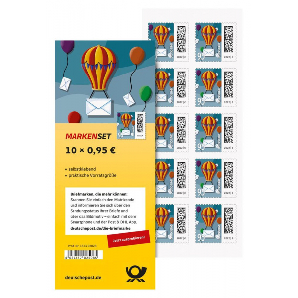 4050357025085 - 095 ? Briefmarken Ballonpost selbstklebend 4050357025085 Deutsche Post 4050357025085 - 095 ? Briefmarken Ballonpost selbstklebend 4050357025085 Deutsche Post