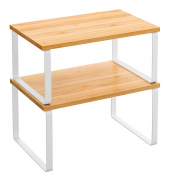 2 SONGMICS Küchen-Organizer bambus, weiß 29,7 x 19,518,5 x 15,813,7 cm