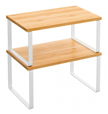 2 SONGMICS Küchen-Organizer bambus, weiß 29,7 x 19,518,5 x 15,813,7 cm