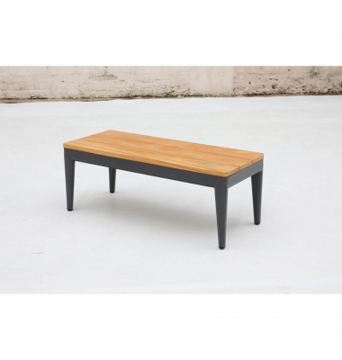 Beistelltisch Athene, 36cm (H), 144x26x74cm (BxT), rechteckig, anthrazit/teakholz / anthrazit