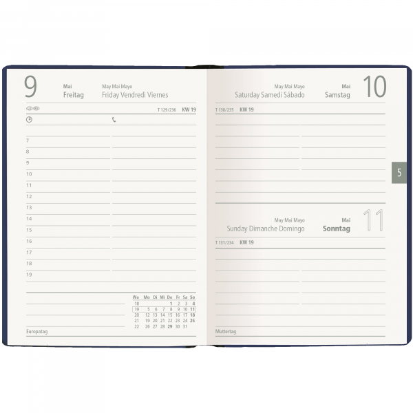 4006928023776 - Taschenkalender 610-1001 farbig sortiert 1 Tag   1 Seite Sa So 1 Seite 102x142cm (A6) 2025 4006928023776 Zettler