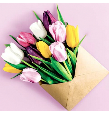 Motivservietten 208817 / Tulpen, 3-lagig, 33x33cm