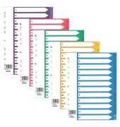 Kunststoffregister 7712188-99, 1 bis 12, A4, farbige Taben, 12-teilig