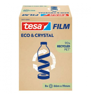 Klebeband Eco & Crystal 59047-00000-00, 19mm x 66m, transparent
