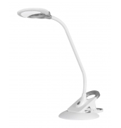 Swirl Schreibtischlampe weiß, silber 4 W mit Tischklemme