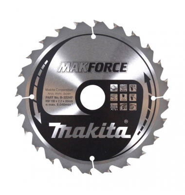 B-32247 MAKFORCE Kreissägeblatt 190,0 mm, 24 Zähne B-32247 MAKFORCE Kreissägeblatt 190,0 mm, 24 Zähne
