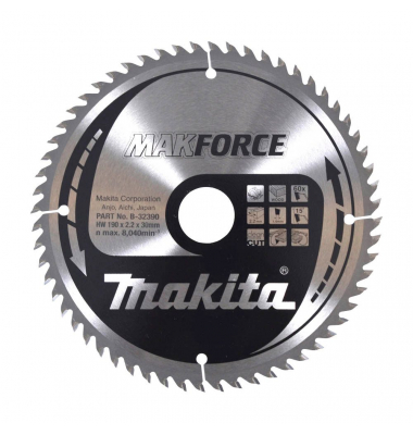 B-32390 MAKFORCE Kreissägeblatt 190,0 mm, 60 Zähne