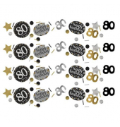 Konfetti Zahl 80 gold