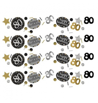 Konfetti Zahl 80 gold