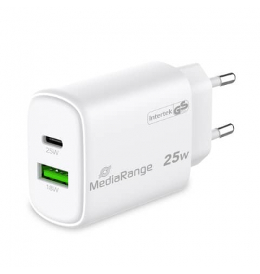 Ladegerät Steckdose USB-AUSB-C weiß