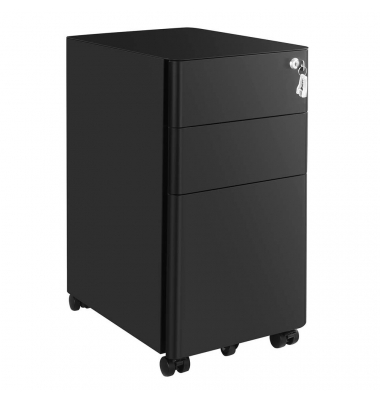 Rollcontainer schwarz 3 Auszüge 30,0 x 46,0 x 59,2 cm