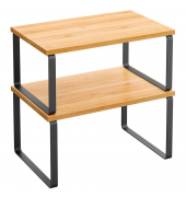 2 SONGMICS Küchen-Organizer bambus, schwarz 29,7 x 19,518,5 x 15,813,7 cm