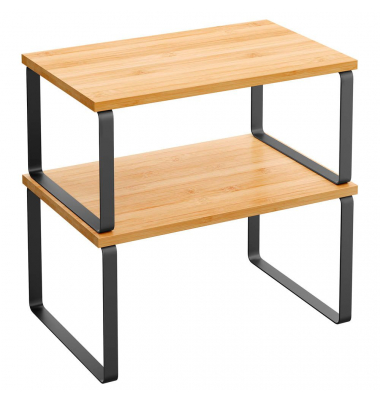 2 SONGMICS Küchen-Organizer bambus, schwarz 29,7 x 19,518,5 x 15,813,7 cm