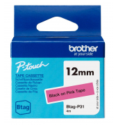 Schriftband Btag Btag-P31 BTAGP31, 12 mm schwarz auf pink