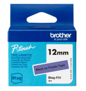 Schriftband Btag Btag-F31 BTAGF31, 12 mm schwarz auf lila