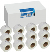 Etikettenrollen für Etikettendrucker ersetzt Dymo S072237099010 weiß, 28,0 x 89,0 mm, 12 x 130 Etiketten