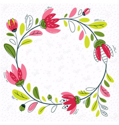 Motivserviette 33x33cm Fr&uuml;hjahr gepr&auml;gt