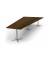 Konferenztisch DUBLIN, 73,5cm (H), 380x80/197,5cm (BxT), 8 Personen, Trapezform, Nussdekor dunkel / silber