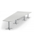 Konferenztisch 330303, 73,5cm (H), 500x80/205cm (BxT), 12 Personen, Trapezform, lichtgrau / silber