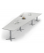 Konferenztisch 330303, 73,5cm (H), 500x80/205cm (BxT), 12 Personen, Trapezform, lichtgrau / silber