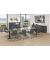Konferenztisch 330314, 73,5cm (H), 500x80/205cm (BxT), 12 Personen, Trapezform, anthrazit / chrom/anthrazit