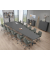 Konferenztisch DUBLIN, 73,5cm (H), 500x80/205cm (BxT), 12 Personen, Trapezform, anthrazit / chrom/anthrazit