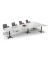 Konferenztisch 330293, 73,5cm (H), 380x80/197,5cm (BxT), 8 Personen, Trapezform, lichtgrau / anthrazit