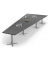 Konferenztisch DUBLIN, 73,5cm (H), 500x80/205cm (BxT), 12 Personen, Trapezform, anthrazit / silber