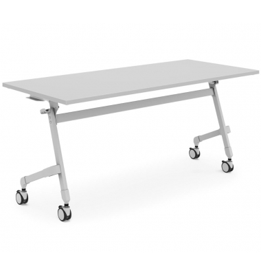 Klapptisch, 72cm (H), 120x80cm (BxT), rechteckig, lichtgrau / Alusilber RAL 9006