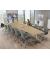 Konferenztisch 330315, 73,5cm (H), 500x80/205cm (BxT), 12 Personen, Trapezform, eiche hell / chrom/anthrazit