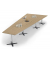 Konferenztisch 330315, 73,5cm (H), 500x80/205cm (BxT), 12 Personen, Trapezform, eiche hell / chrom/anthrazit