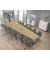 Konferenztisch 330315, 73,5cm (H), 500x80/205cm (BxT), 12 Personen, Trapezform, eiche hell / chrom/anthrazit