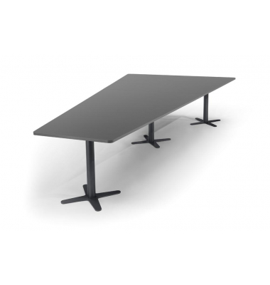 Konferenztisch 330294, 73,5cm (H), 380x80/197,5cm (BxT), 8 Personen, Trapezform, anthrazit / anthrazit
