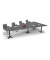 Konferenztisch 330294, 73,5cm (H), 380x80/197,5cm (BxT), 8 Personen, Trapezform, anthrazit / anthrazit