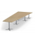 Konferenztisch DUBLIN, 73,5cm (H), 500x80/205cm (BxT), 12 Personen, Trapezform, eiche hell / silber