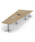 Konferenztisch 330305, 73,5cm (H), 500x80/205cm (BxT), 12 Personen, Trapezform, eiche hell / silber