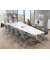 Konferenztisch 330316, 73,5cm (H), 500x80/205cm (BxT), 12 Personen, Trapezform, weiß / chrom/anthrazit